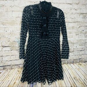 Felt Heart Bow and Studs Dress Goth Princess sz Small Kawaii